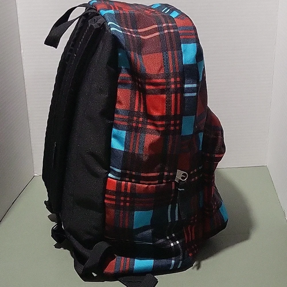 EUC  JanSport Superbreak® High Risk Red Preston Plaid Backpack - Picture 8 of 11